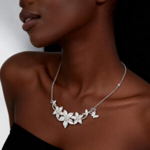 Miao Silver Floral & Butterfly Necklace
