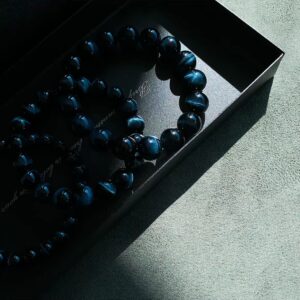 Natural Blue Tiger Eye Beaded Bracelet