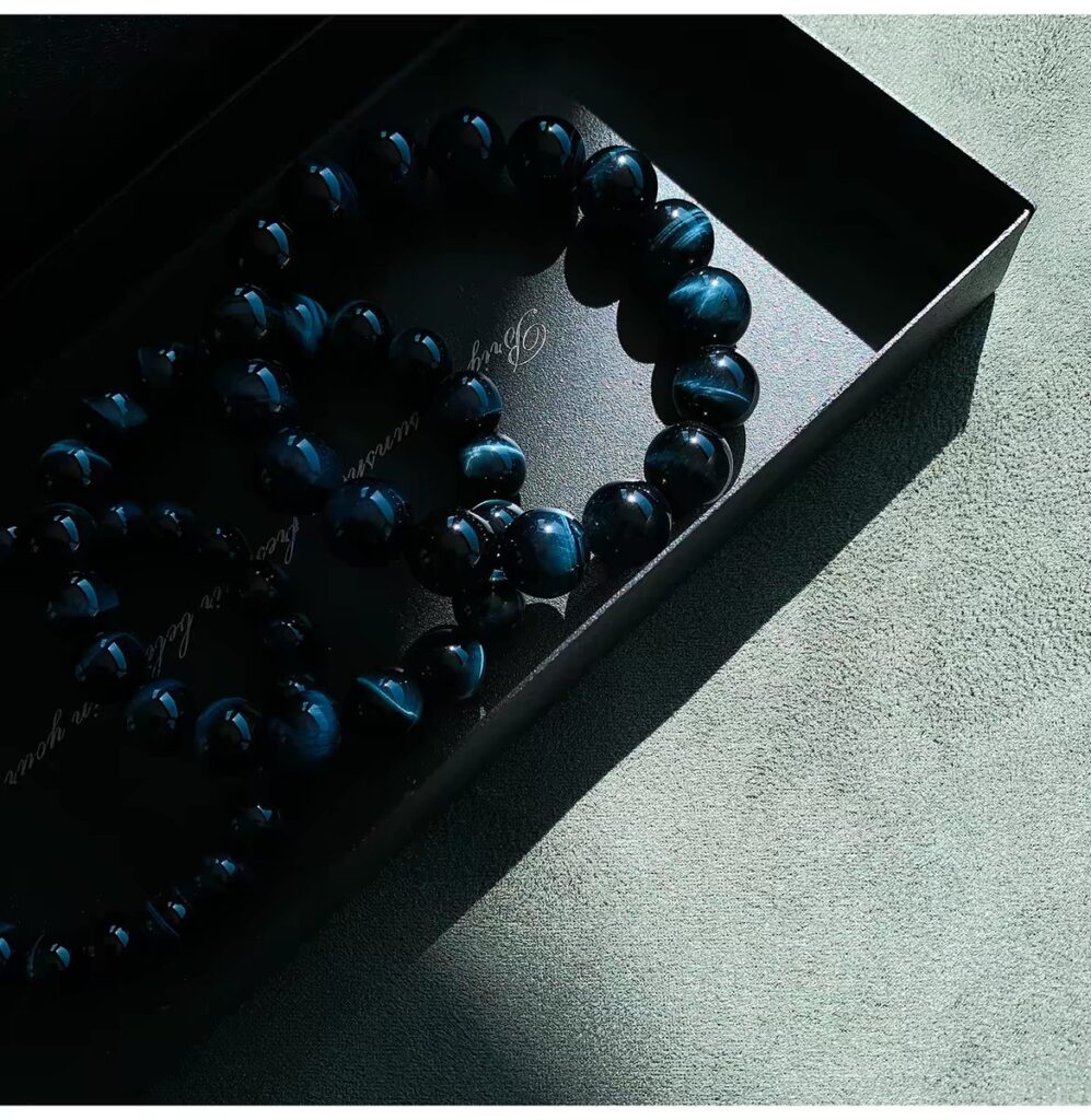 Natural Blue Tiger Eye Beaded Bracelet