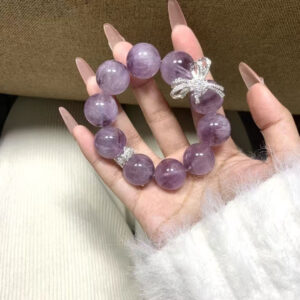Elegant Light Purple Amethyst Beaded Bracelet